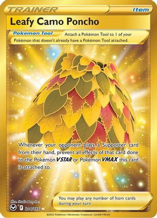 Leafy Camo Poncho 214/195 - Silver Tempest Holofoil