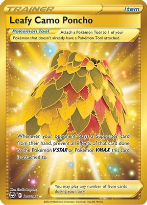 Leafy Camo Poncho 214/195 - Silver Tempest Holofoil
