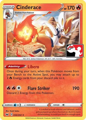 Cinderace 34 - Prize Pack Series Cards - Poke-Collect