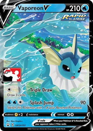 Vaporeon V SWSH150 - Prize Pack Series Cards Holofoil - Poke-Collect