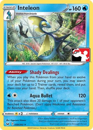 Inteleon (058) 58 - Prize Pack Series Cards Holofoil - Poke-Collect
