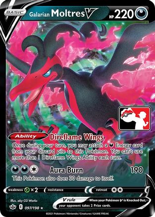 Galarian Moltres V 97 - Prize Pack Series Cards Holofoil - Poke-Collect