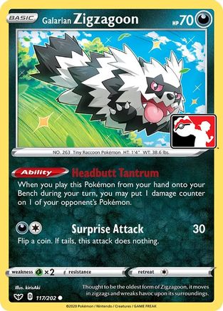 Galarian Zigzagoon 117 - Prize Pack Series Cards Holofoil - Poke-Collect