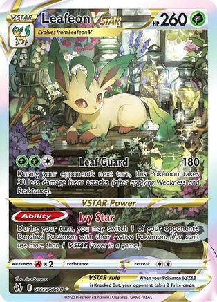 Leafeon VSTAR GG35/70 - Crown Zenith Galarian Gallery Holofoil - Poke-Collect