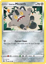 Galarian Meowth 84/159 - Crown Zenith Reverse Holofoil - Poke-Collect