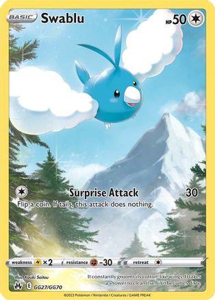 Swablu GG27/70 - Crown Zenith Galarian Gallery Holofoil