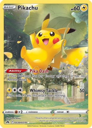 Pikachu GG30/70 - Crown Zenith Galarian Gallery Holofoil - Poke-Collect