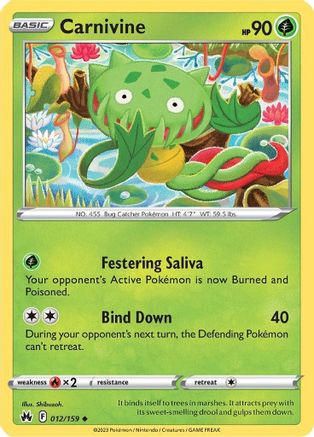 Carnivine 12/159 - Crown Zenith Reverse Holofoil - Poke-Collect
