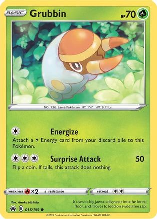 Grubbin 15/159 - Crown Zenith Reverse Holofoil - Poke-Collect