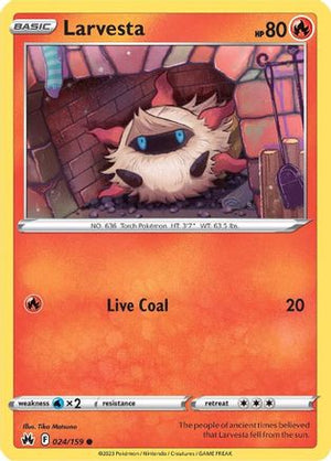 Larvesta 24/159 - Crown Zenith Reverse Holofoil - Poke-Collect
