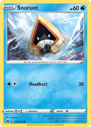 Snorunt 34/159 - Crown Zenith Reverse Holofoil - Poke-Collect