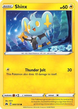 Shinx (40) 40/159 - Crown Zenith Reverse Holofoil - Poke-Collect