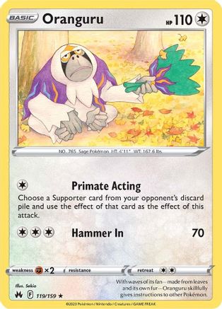 Oranguru 119/159 - Crown Zenith Reverse Holofoil - Poke-Collect