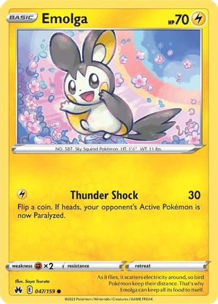 Emolga 47/159 - Crown Zenith Reverse Holofoil - Poke-Collect