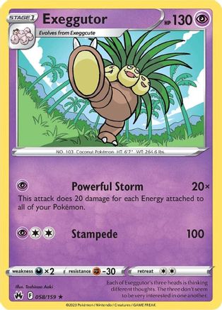 Exeggutor 58/159 - Crown Zenith Reverse Holofoil - Poke-Collect