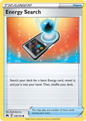 Energy Search 128/159 - Crown Zenith Reverse Holofoil - Poke-Collect
