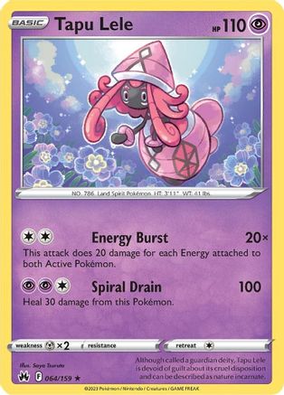 Tapu Lele 64/159 - Crown Zenith Reverse Holofoil - Poke-Collect