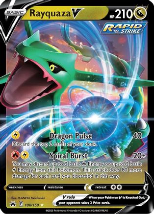 Rayquaza V 100/159 - Crown Zenith Holofoil - Poke-Collect