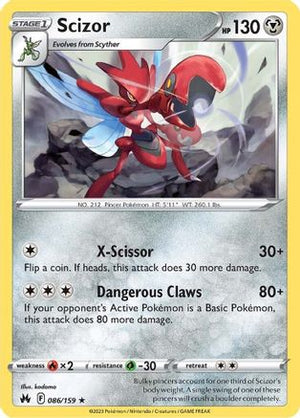 Scizor 86/159 - Crown Zenith Reverse Holofoil - Poke-Collect