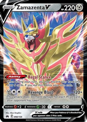 Zamazenta V 98/159 - Crown Zenith Holofoil - Poke-Collect