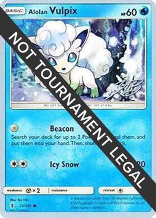 Alolan Vulpix - 2017 (Zachary Bokhari) 21 - World Championship Decks - Poke-Collect