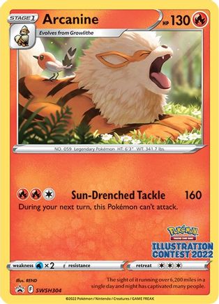 Arcanine (Illustration Contest 2022) SWSH304 - SWSH Sword & Shield Promo Cards - Poke-Collect