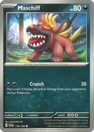 Maschiff - 136/198 136 - SV01 Scarlet & Violet Base Set Reverse Holofoil - Poke-Collect