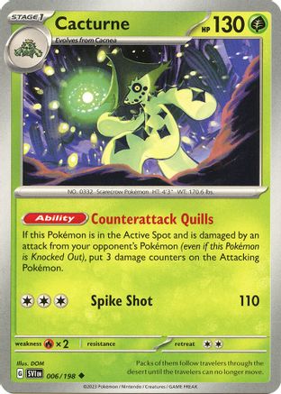 Cacturne - 006/198 6 - SV01 Scarlet & Violet Base Set Reverse Holofoil - Poke-Collect