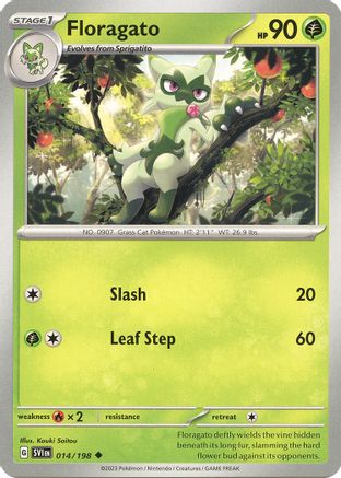 Floragato 14 - SV01 Scarlet & Violet Base Set Reverse Holofoil - Poke-Collect