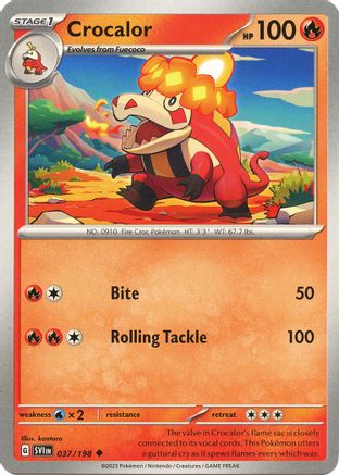 Crocalor 37 - SV01 Scarlet & Violet Base Set Reverse Holofoil - Poke-Collect