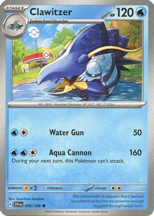 Clawitzer 50 - SV01 Scarlet & Violet Base Set Reverse Holofoil - Poke-Collect