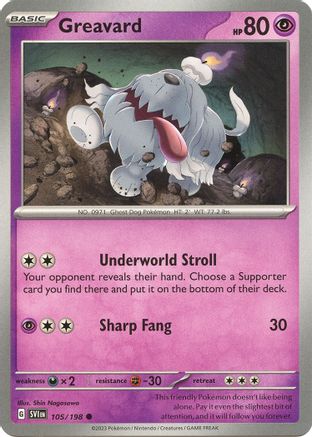 Greavard - 105/198 105 - SV01 Scarlet & Violet Base Set - Poke-Collect
