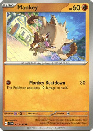 Mankey 107 - SV01 Scarlet & Violet Base Set Reverse Holofoil - Poke-Collect