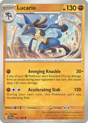 Lucario - 114/198 114 - SV01 Scarlet & Violet Base Set Reverse Holofoil - Poke-Collect