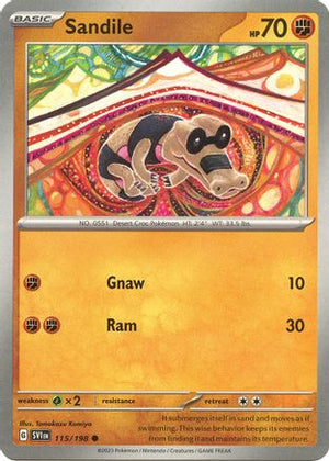 Sandile - 115/198 115 - SV01 Scarlet & Violet Base Set Reverse Holofoil - Poke-Collect