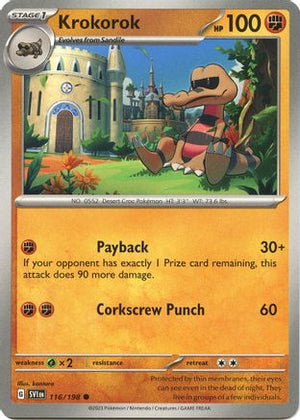 Krokorok 116 - SV01 Scarlet & Violet Base Set Reverse Holofoil - Poke-Collect