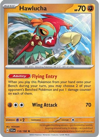 Hawlucha 118 - SV01 Scarlet & Violet Base Set Reverse Holofoil - Poke-Collect