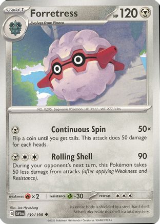 Forretress 139 - SV01 Scarlet & Violet Base Set Reverse Holofoil - Poke-Collect