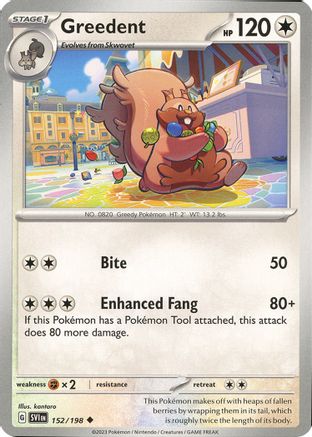 Greedent 152 - SV01 Scarlet & Violet Base Set Reverse Holofoil - Poke-Collect