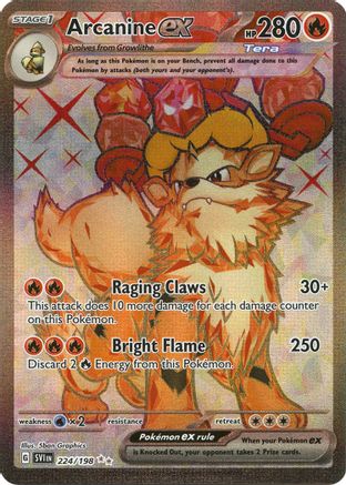 Arcanine ex - 224/198 224 - SV01 Scarlet & Violet Base Set Holofoil - Poke-Collect