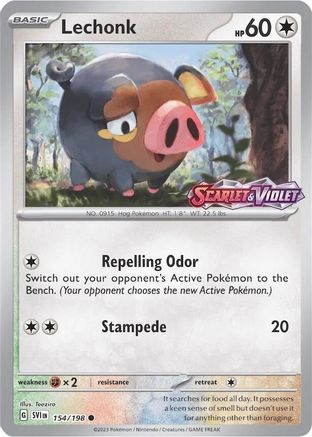 Lechonk - 154/198 (Store Promo) 154 - Miscellaneous Cards & Products Reverse Holofoil - Poke-Collect