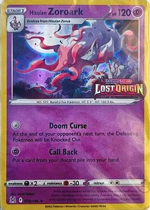 Hisuian Zoroark - 076/196 (Lost Origin Stamp) 76 - Miscellaneous Cards & Products Holofoil - Poke-Collect