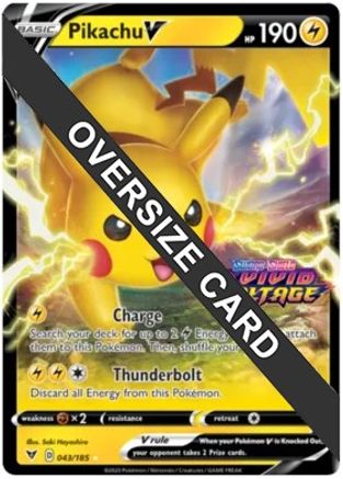 Pikachu V - 043/185 (Vivid Voltage Stamped) 43 - Jumbo Cards Holofoil - Poke-Collect