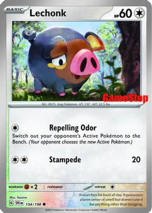 Lechonk - 154/198 (GameStop Promo) 154 - Miscellaneous Cards & Products Reverse Holofoil - Poke-Collect