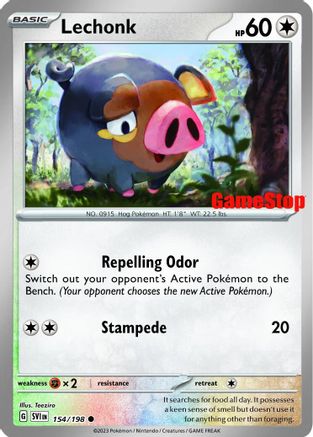 Lechonk - 154/198 (GameStop Promo) 154 - Miscellaneous Cards & Products Reverse Holofoil - Poke-Collect