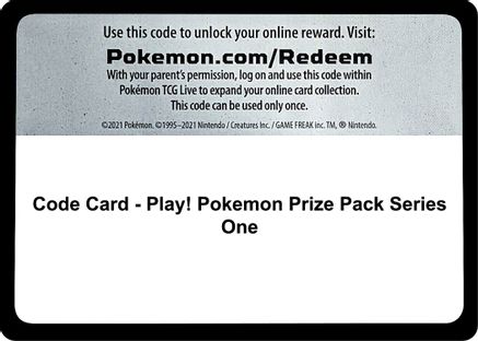 Code Card - Play! Pokemon Prize Pack Series One - Prize Pack Series Cards - Poke-Collect