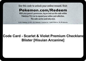 Code Card - Scarlet & Violet Premium Checklane Blister [Hisuian Arcanine] - SV01 Scarlet & Violet Base Set