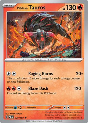 Paldean Tauros - 028/193 28 - SV02 Paldea Evolved Reverse Holofoil - Poke-Collect