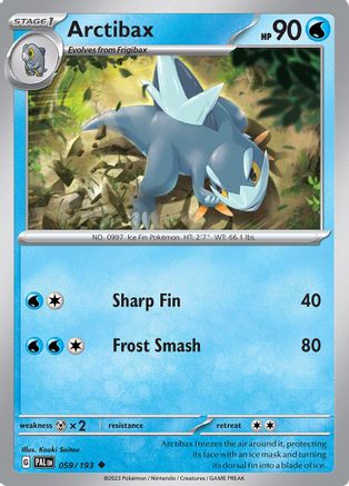 Arctibax - 059/193 59 - SV02 Paldea Evolved Reverse Holofoil - Poke-Collect