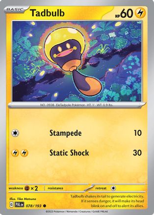 Tadbulb 78 - SV02 Paldea Evolved Reverse Holofoil - Poke-Collect